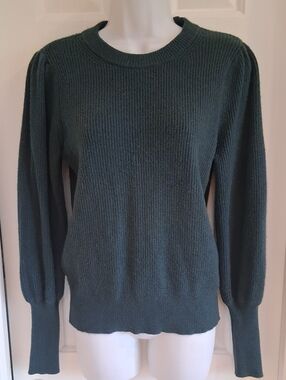 Ann Taylor Teal Green Ribbed Sweater Small